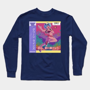 Vaporwave aesthhetic anime girl summer Long Sleeve T-Shirt